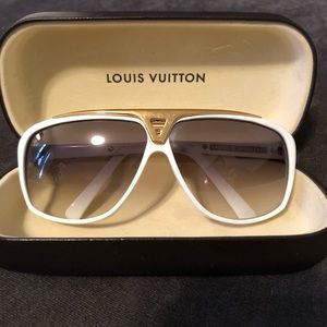 Louis Vuitton Mascot Sunglasses White & Gold Mens